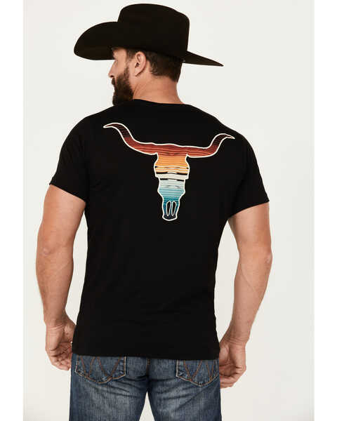 Image #1 - Pendleton Men's Saltillo Sunset Longhorn Short Sleeve Graphic T-Shirt , Black, hi-res