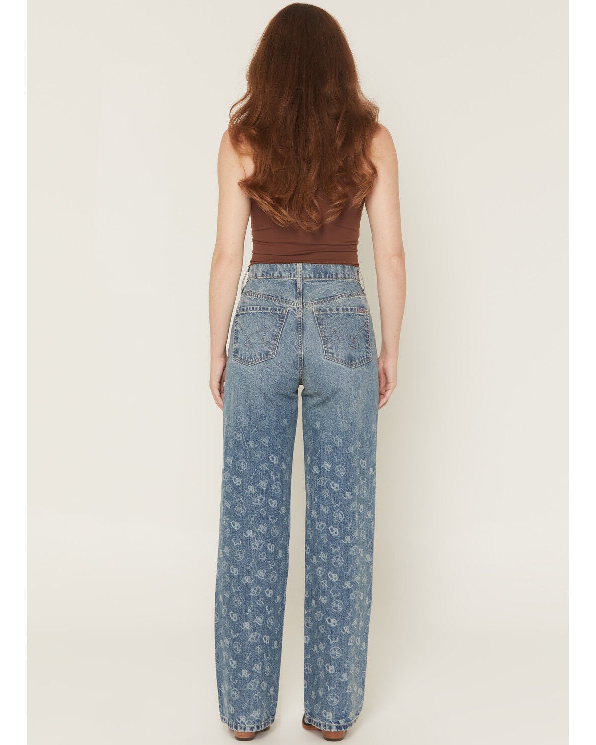 Image #3 - Cruel Girl Women's Medium Wash Casey High Rise Branded Straight Denim Jeans, Medium Wash, hi-res