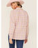 Levi's Women's Plaid Print Long Sleeve Button Down Western Flannel Shirt , Light Purple, hi-res