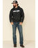Wrangler Men's Charcoal Logo Graphic Hooded Sweatshirt , Charcoal, hi-res