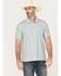 Image #1 - Panhandle Men's Geo Print Short Sleeve Stretch Polo, Aqua, hi-res