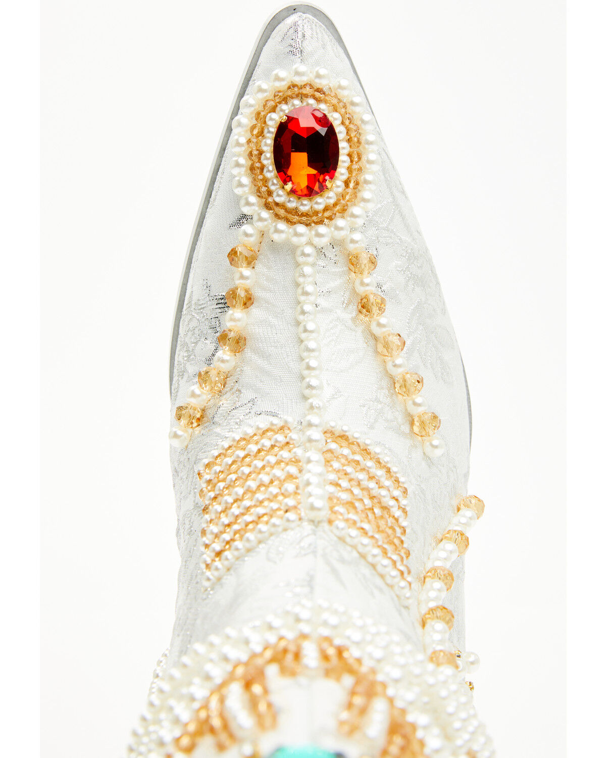 Image #6 - Azalea Wang Women's Astounding Embellished Fashion Booties - Snip Toe, White, hi-res