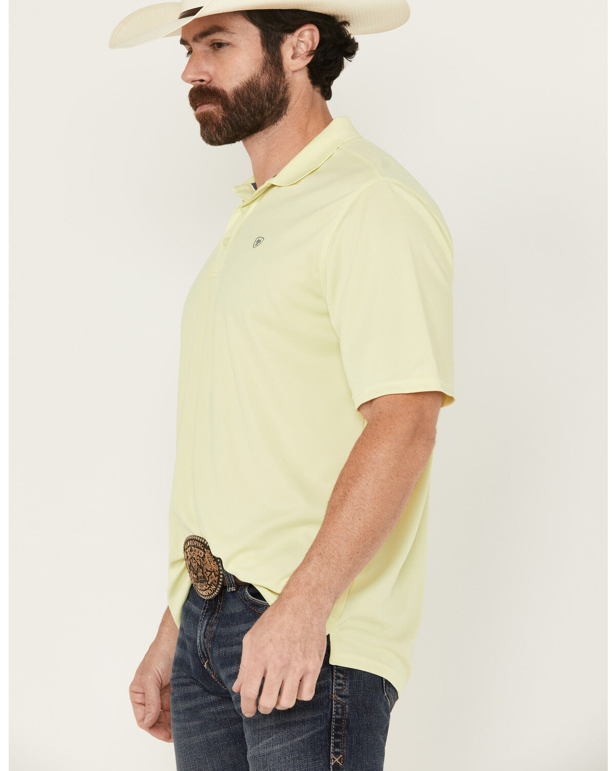 Image #2 - Ariat Men's Short Sleeve Tek Polo, Seafoam, hi-res