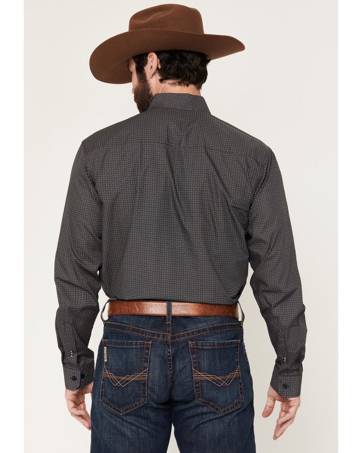 Image #4 - Cinch Men's Geo Print Long Sleeve Button-Down Stretch Western Shirt, Navy, hi-res
