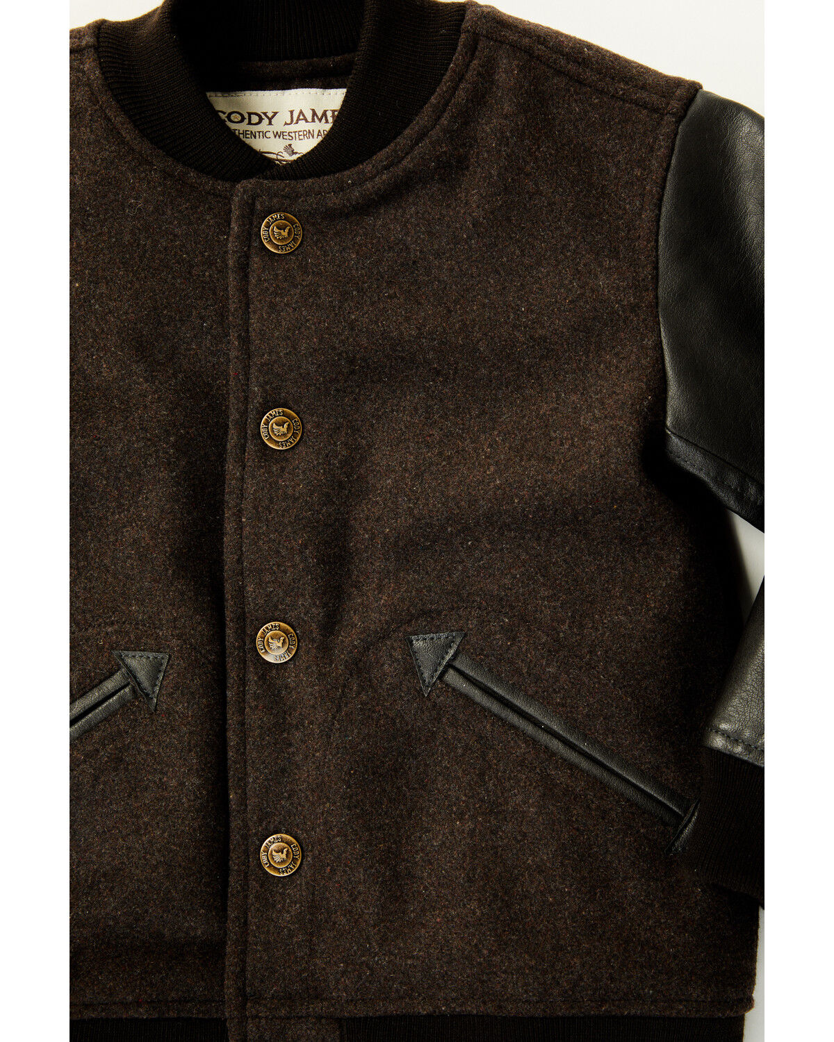 Image #2 - Cody James Toddler Boys' Brighton Varsity Jacket, Brown, hi-res