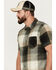 Image #2 - Brothers and Sons Men's Tooele Plaid Print Short Sleeve Button Down Western Shirt , Dark Grey, hi-res