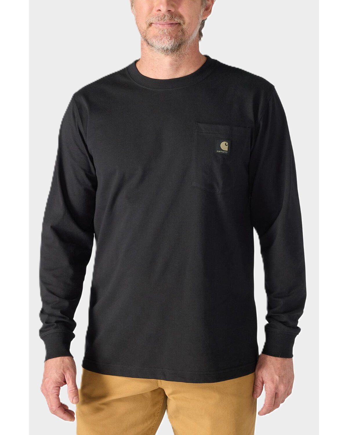 Image #2 - Carhartt Men's Camo Badge Long Sleeve Graphic Work T-Shirt, Black, hi-res