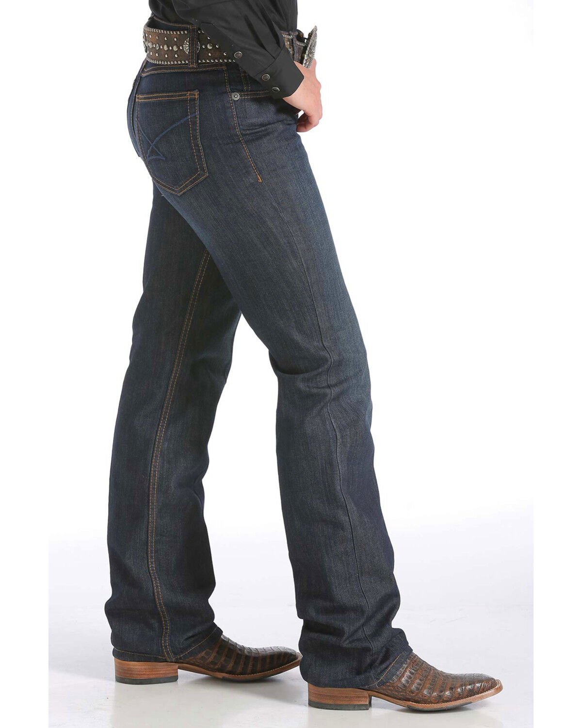 Image #2 - Cinch Women's Jenna Dark Wash Bootcut Slim Fit Stretch Denim Jeans, Indigo, hi-res