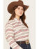 Image #2 - Ariat Women's Serape Jacquard Print Long Sleeve Snap Western Shirt - Plus, Rose, hi-res