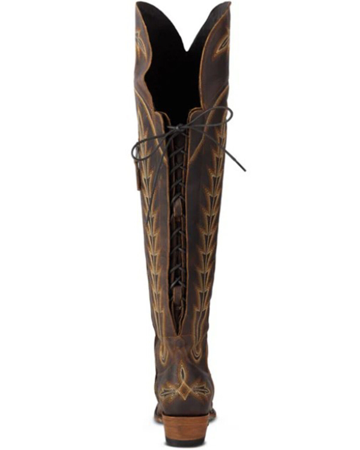 Image #5 - Lane Women's Lexington Over The Knee Corset Western Boots - Snip Toe, Cognac, hi-res