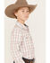 Image #2 - Cody James Boys' Plaid Print Long Sleeve Snap Western Shirt, White, hi-res