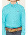Image #3 - Ariat Boys' Steer Print Long Sleeve Button-Down Western Shirt, Blue, hi-res