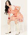 Miss Me Women's Floral Short Sleeve Mini Dress, Orange, hi-res