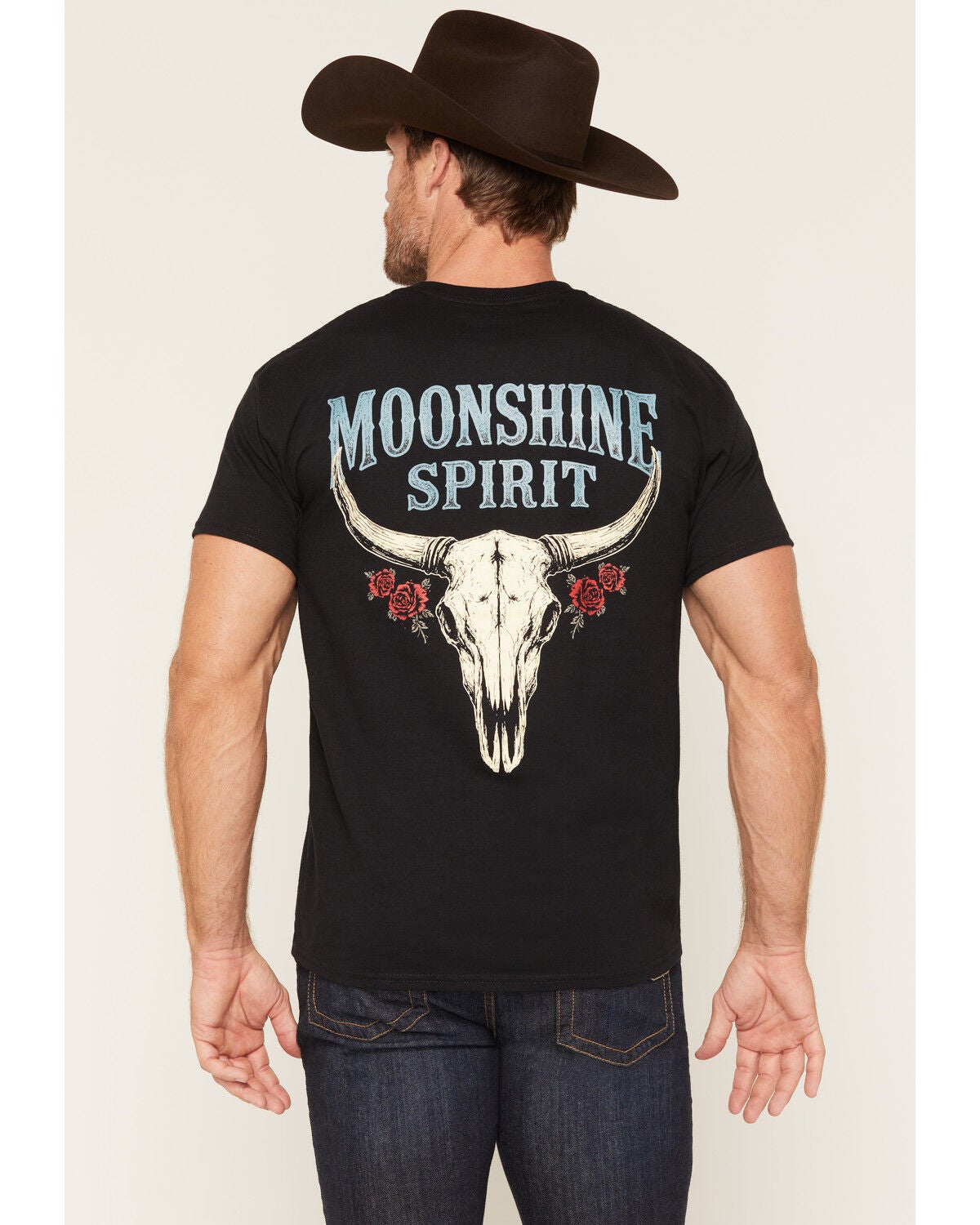 Moonshine Spirit&reg; Men's Thorns & Horns Short Sleeve Graphic T-Shirt, Black, hi-res