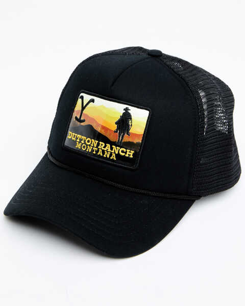Paramount Network's Yellowstone Men's Dutton Ranch Sunset Range Patch Ball Cap , Black, hi-res
