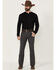 Image #1 - Wrangler Men's Tough Comfort Slim Straight Cowboy Cut Stretch Denim Jeans, Dark Grey, hi-res