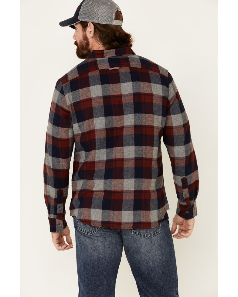 Flag & Anthem Men's Maroon Lomira Plaid Long Sleeve Western Flannel Shirt , Maroon, hi-res