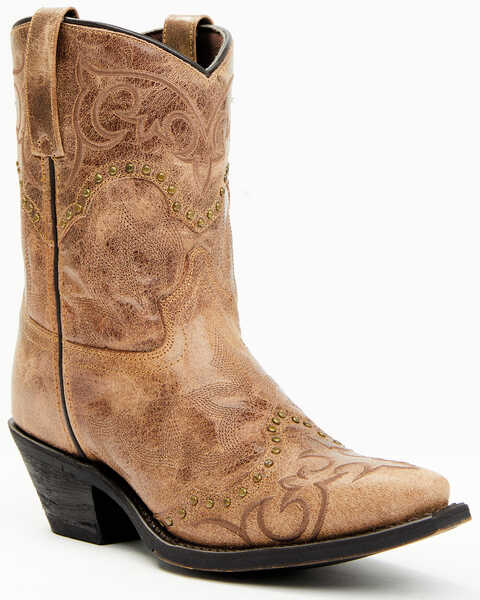 Image #1 - Laredo Women's Joni Western Fashion Booties - Snip Toe, Camel, hi-res