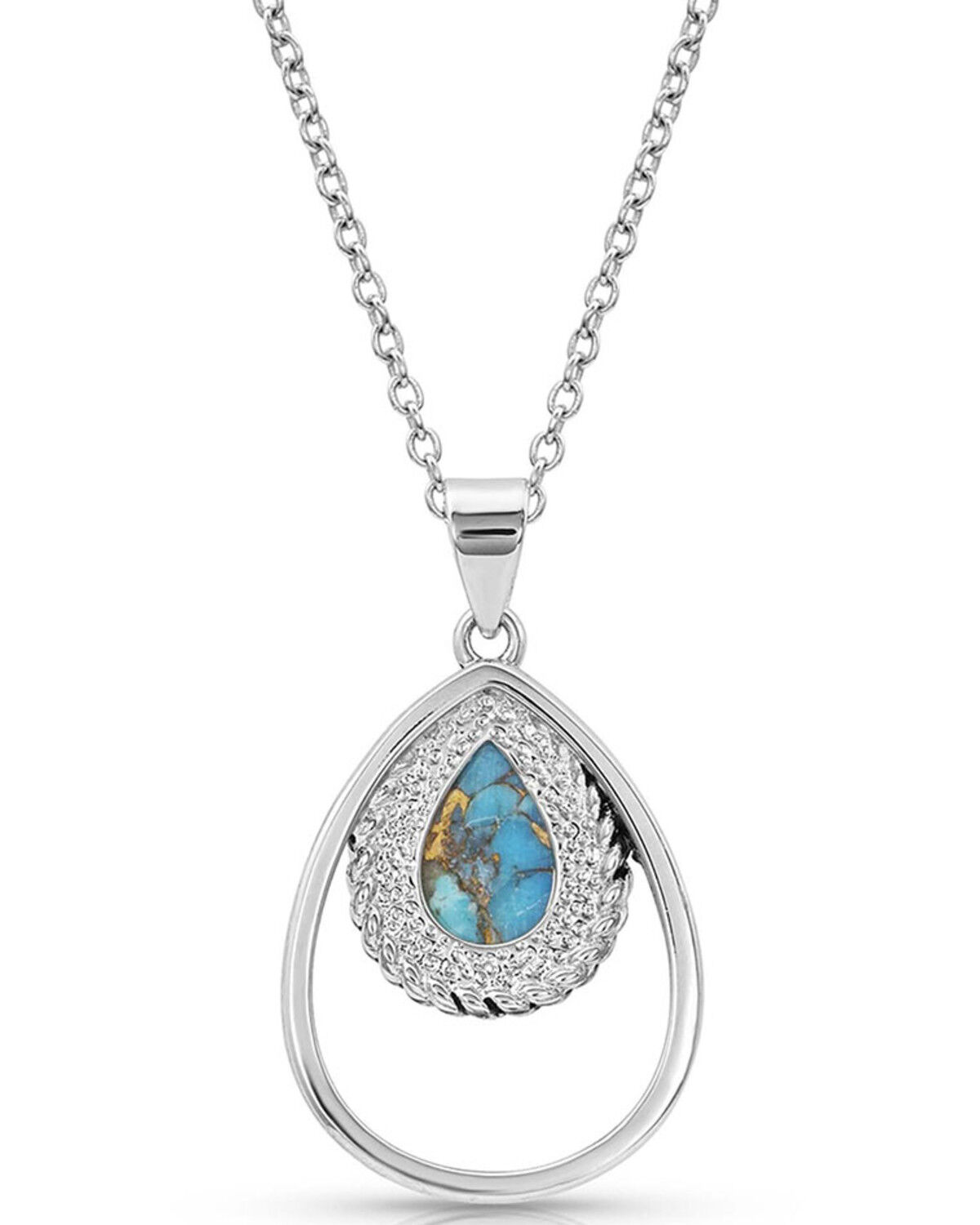 Image #2 - Montana Silversmiths Women's Double Rope Turquoise Necklace, Silver, hi-res