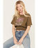 Image #1 - Cleo + Wolf Women's Boxy Short Sleeve Graphic Tee, Olive, hi-res