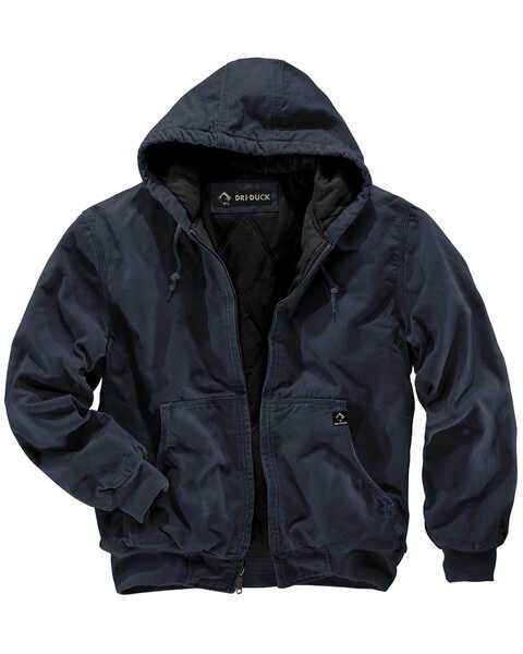 Image #1 - Dri Duck Men's Cheyenne Hooded Work Jacket - Tall Sizes (XLT - 2XLT), Navy, hi-res