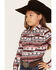 Image #2 - Shyanne Girls' Southwestern Printed Stripe Long Sleeve Onesie, Burgundy, hi-res