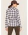 Image #4 - Ariat Women's FR Whitney Plaid Print Long Sleeve Pearl Snap Work Shirt , Lavender, hi-res