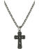 Image #1 - Montana Silversmiths Men's Barbed Wire Cross Necklace, Silver, hi-res