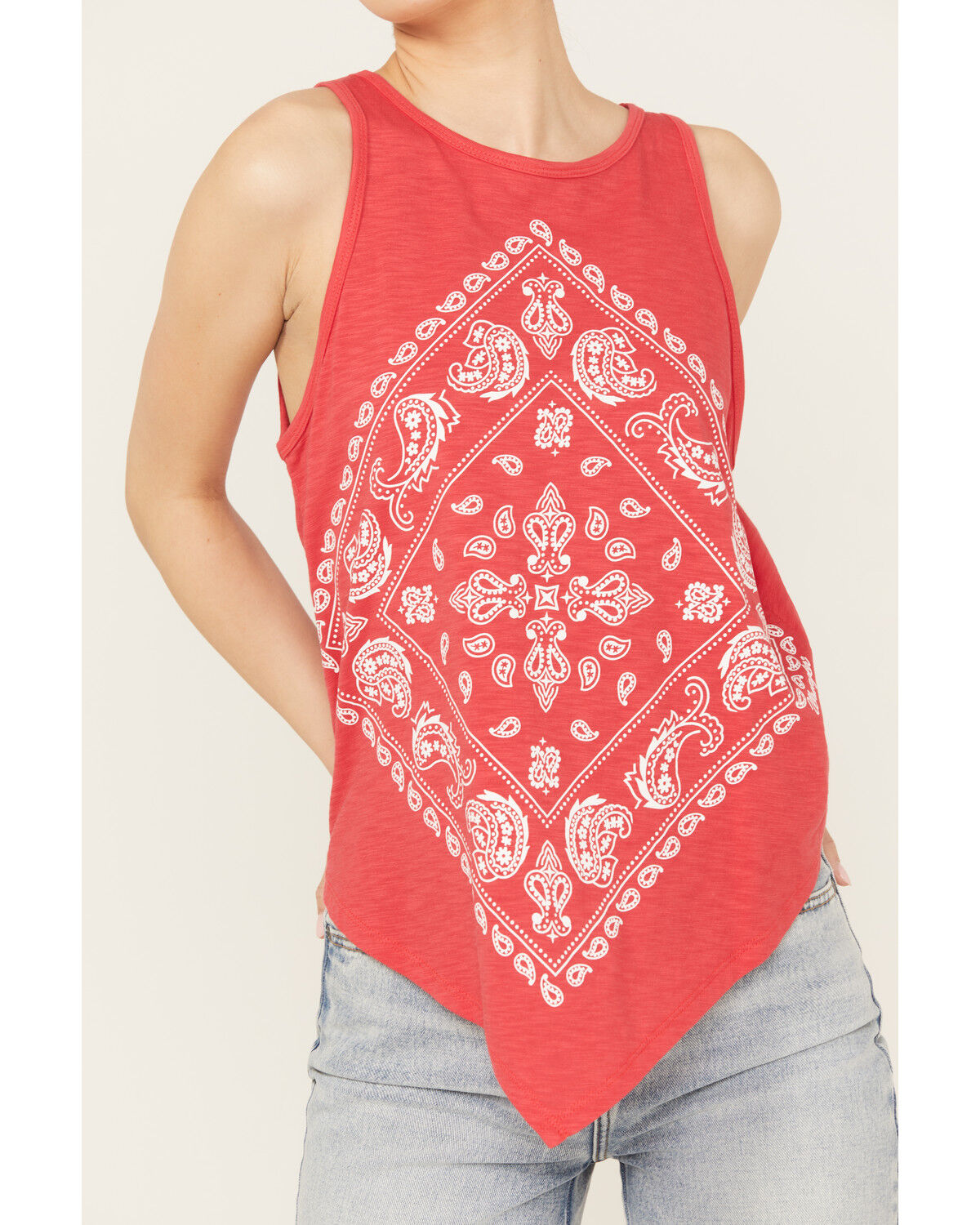 Image #3 - Wrangler Women's Bandana Tank Top, Red, hi-res