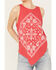 Image #3 - Wrangler Women's Bandana Tank Top, Red, hi-res