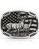 Montana Silversmiths Men's Matched Pair Deer Buckle, Silver, hi-res