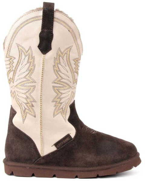 Image #2 - Superlamb Men's All Suede Western Boots - Round Toe, Dark Brown, hi-res