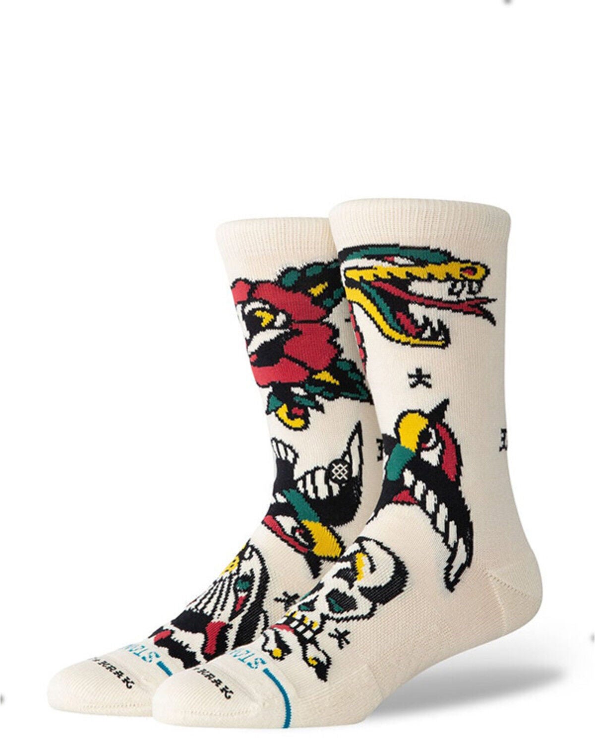 Stance Men's Flash Crew Socks, Cream, hi-res