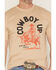 Image #3 - Cowboy Up Men's By The Horns Short Sleeve Graphic T-Shirt, Sand, hi-res