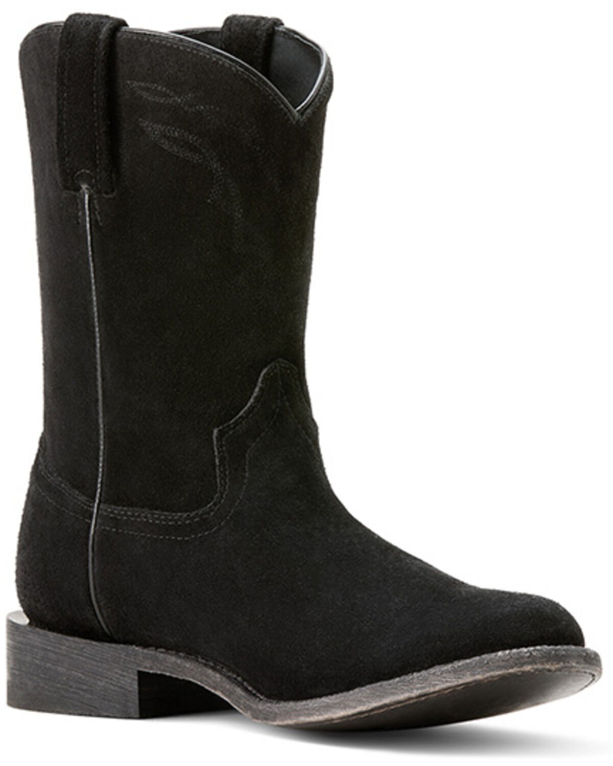Image #1 - Ariat Men's Downtown Suede Western Boots - Round Toe, Black, hi-res