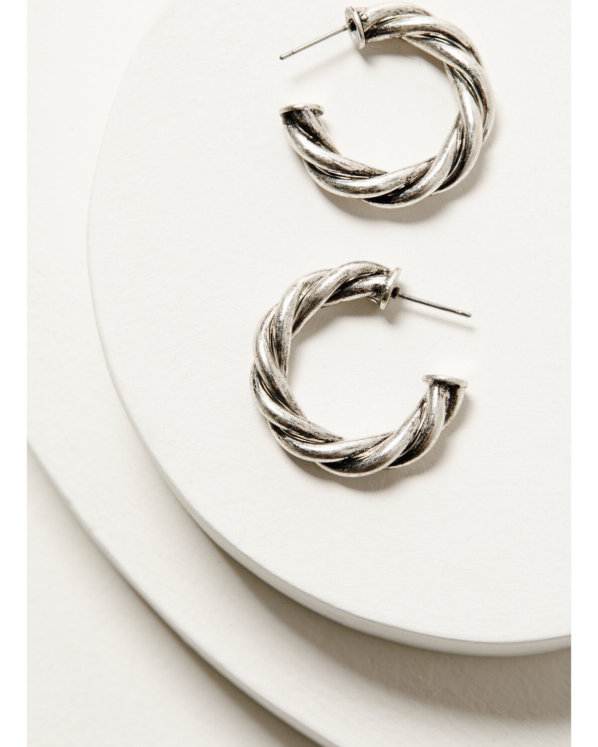 Image #3 - Shyanne Women's Heritage Valley Twisted Hoop Earring Set - 2 Piece, Silver, hi-res