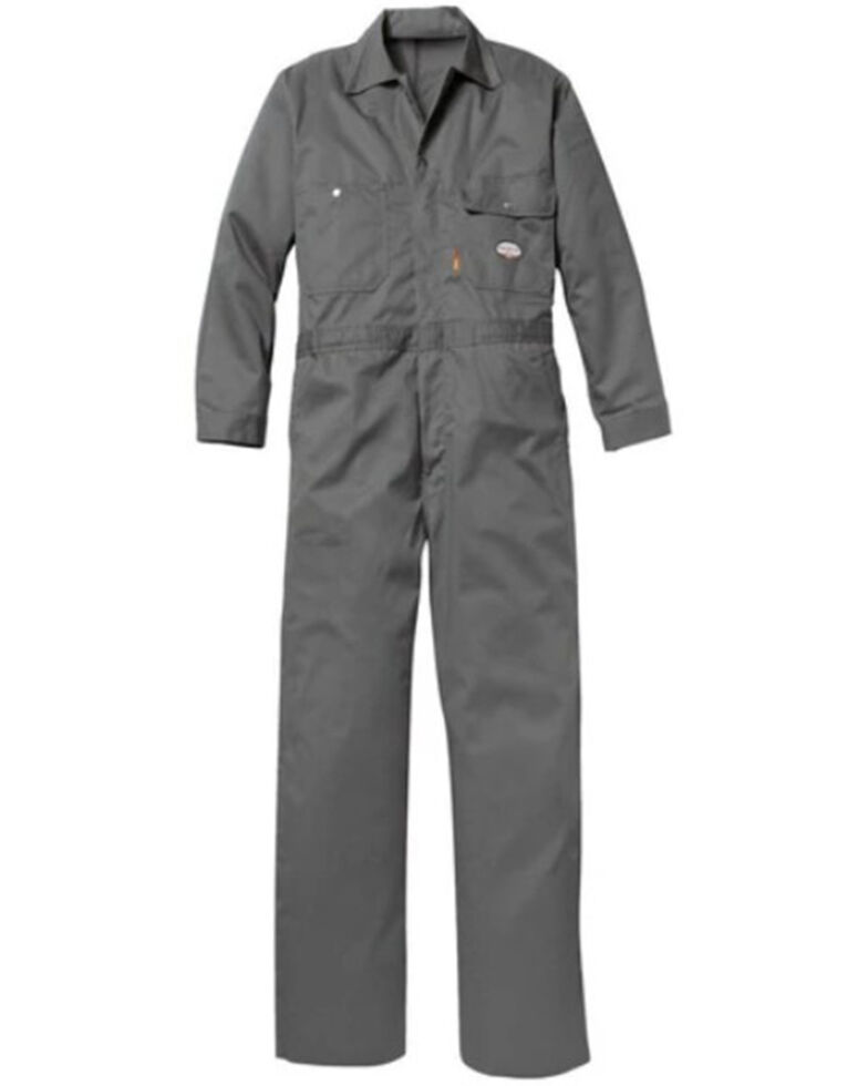 Rasco Men's FR Solid Grey Twill Work Coveralls , Grey, hi-res