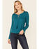 Idyllwind Women's Don't Mesh With Me Henley Top , Blue, hi-res