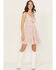 Image #1 - Angie Women's Eyelet Sleeveless Mini Dress, Pink, hi-res