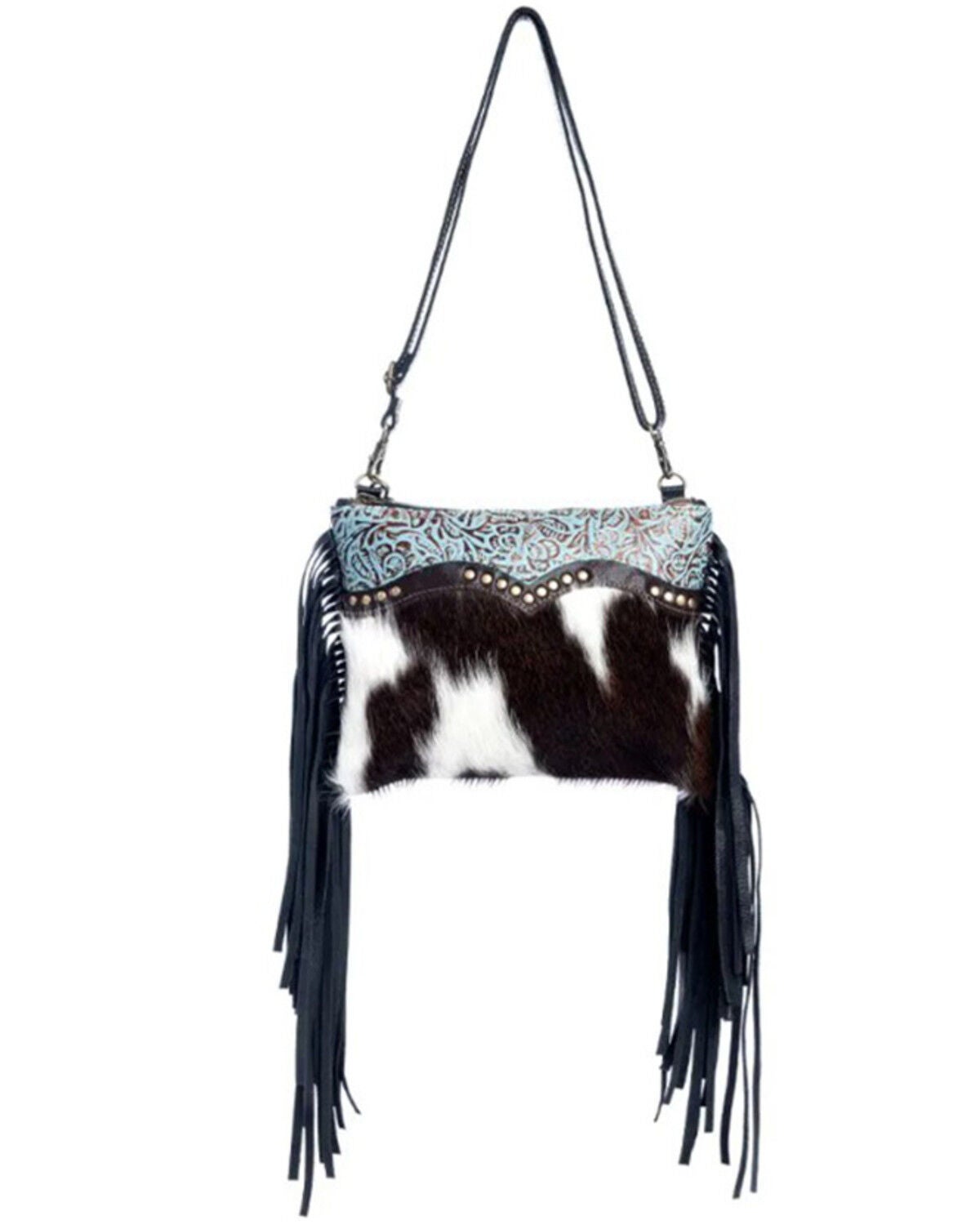 Myra Bag Women's Mescalaro Hill Hairon Crossbody Bag, Black/white, hi-res