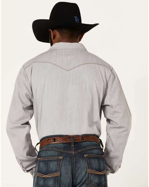 Kimes Ranch Men's Grimes Denim Long Sleeve Pearl Snap Western Shirt , Grey, hi-res