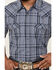 Image #3 - Cody James Men's Blue Lights Plaid Print Short Sleeve Snap Western Shirt, Light Blue, hi-res