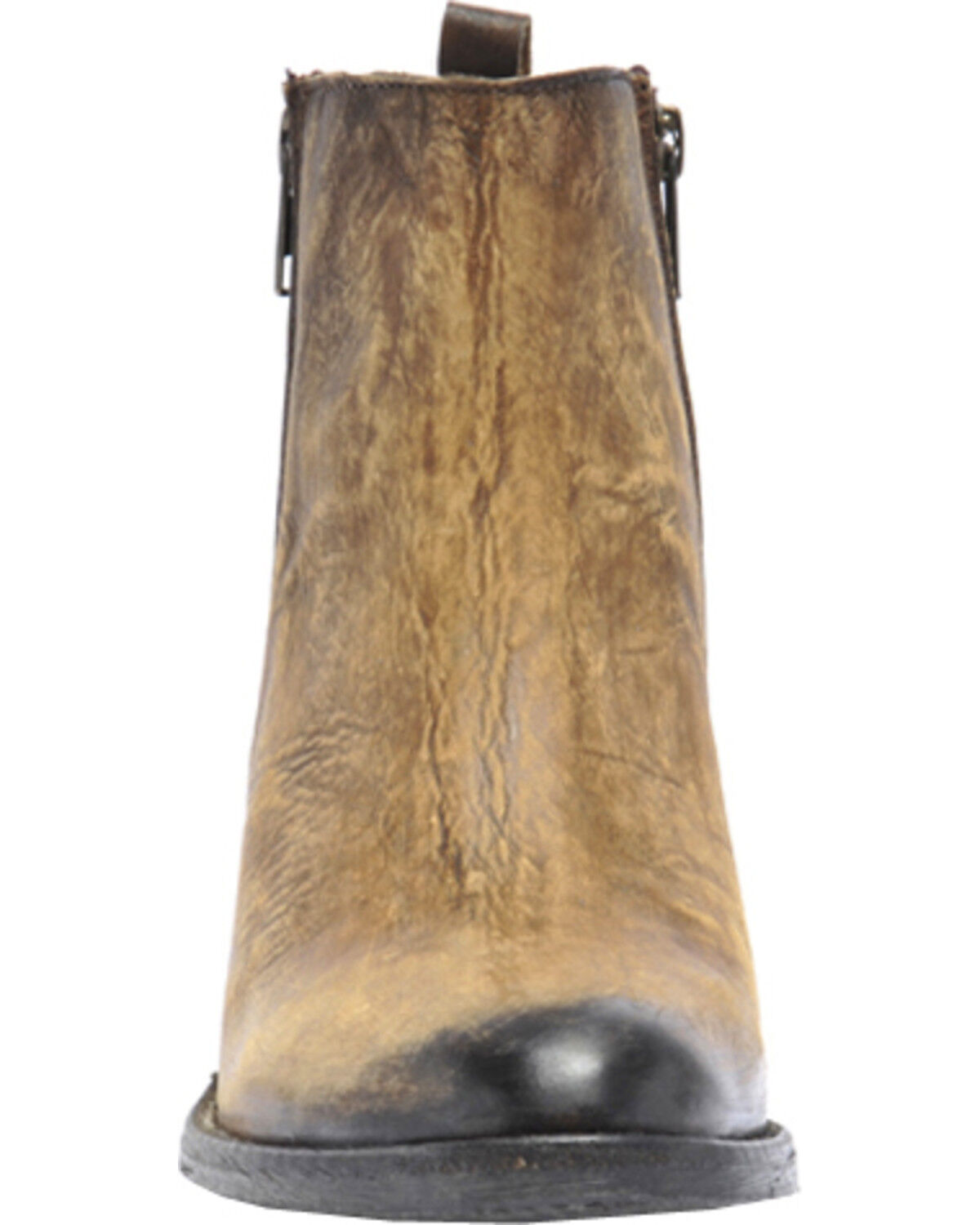 Image #3 - Circle G Burnished Double Zipper Booties - Round Toe, , hi-res