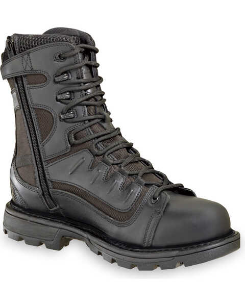 Thorogood Men's 8" GEN-flex2 VGS Tactical Waterproof Side Zip Work Boots - Soft Toe, Black, hi-res