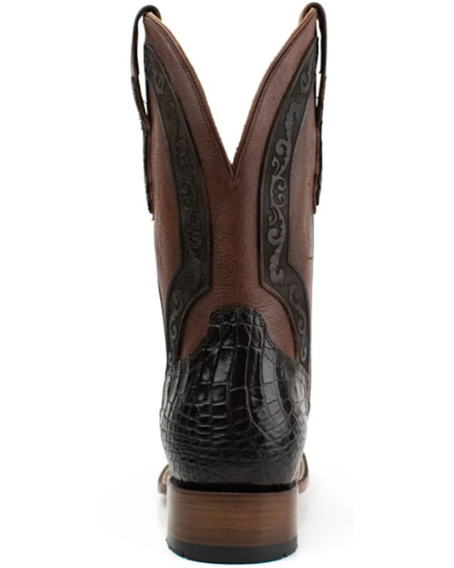 Image #5 - El Dorado Men's American Alligator Exotic Western Boots - Broad Square Toe, Dark Brown, hi-res