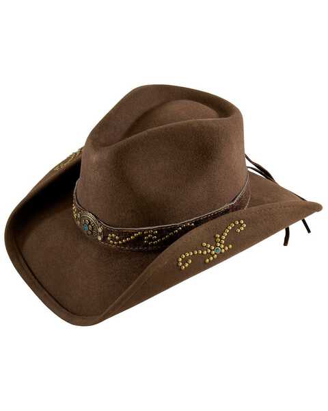 Bullhide Girls' More Than Friends Felt Cowgirl Hat, Brown, hi-res