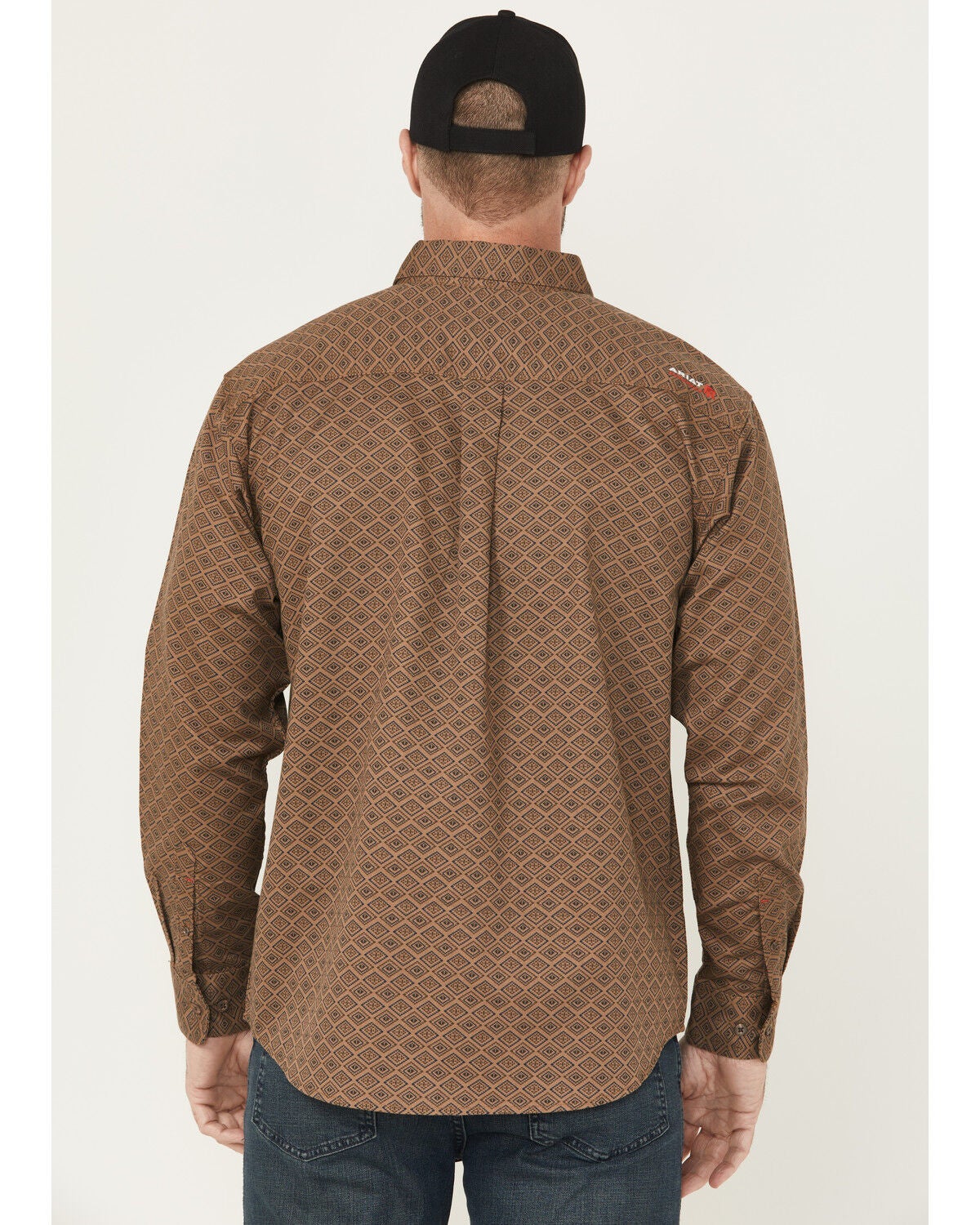 Image #4 - Ariat Men's FR Deniro Printed Long Sleeve Button-Down Work Shirt, Khaki, hi-res