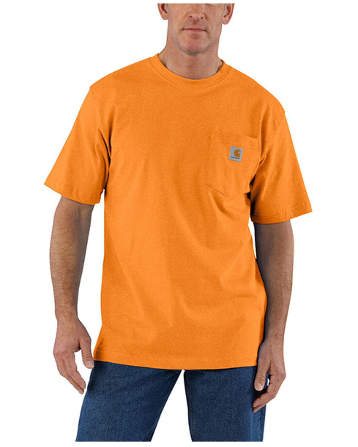 Image #1 - Carhartt Men's Loose Fit Heavyweight Short Sleeve Work T-Shirt, Heather Orange, hi-res