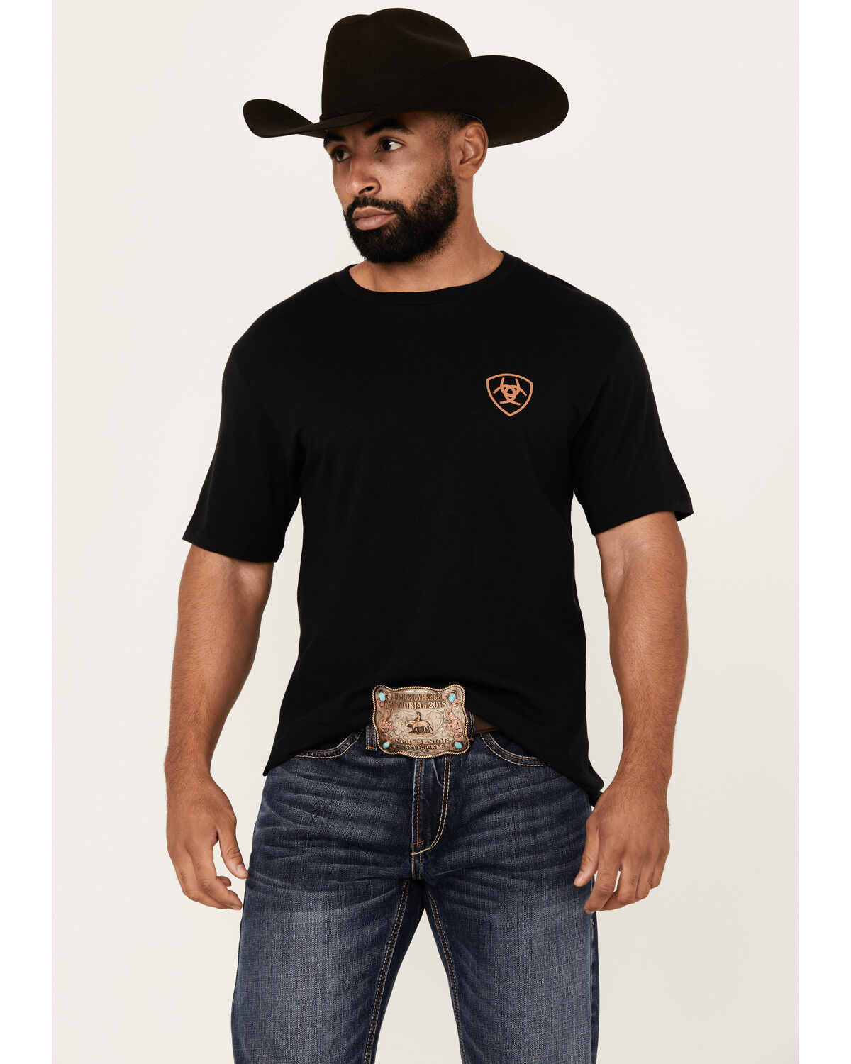 Image #1 - Ariat Men's Eagle Freedom Short Sleeve Graphic T-Shirt, Black, hi-res