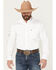 Image #1 - Ariat Men's Team Logo Solid Long Sleeve Button-Down Western Shirt, White, hi-res